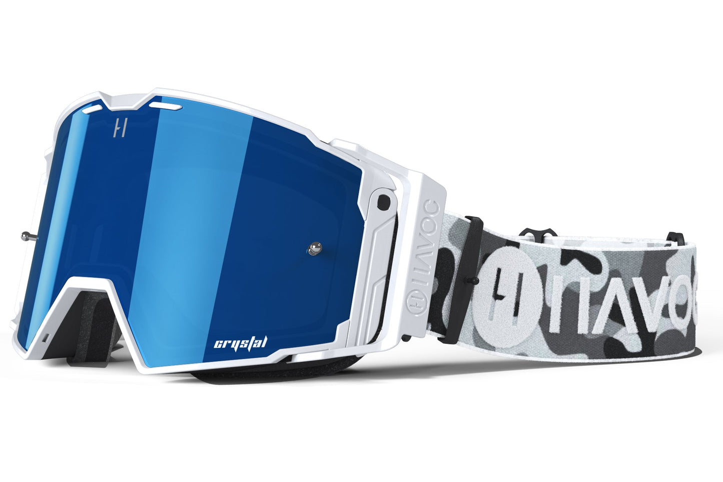 Arctic Camo Helios Goggles | Havoc Blue and White | Off-Road and Motocross Riders