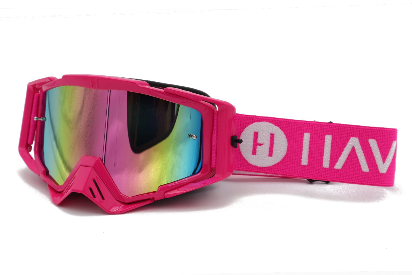 Blush Goggles | Havoc Pink and White with Pink Mirror Lens | Off-Road and Motocross Riders