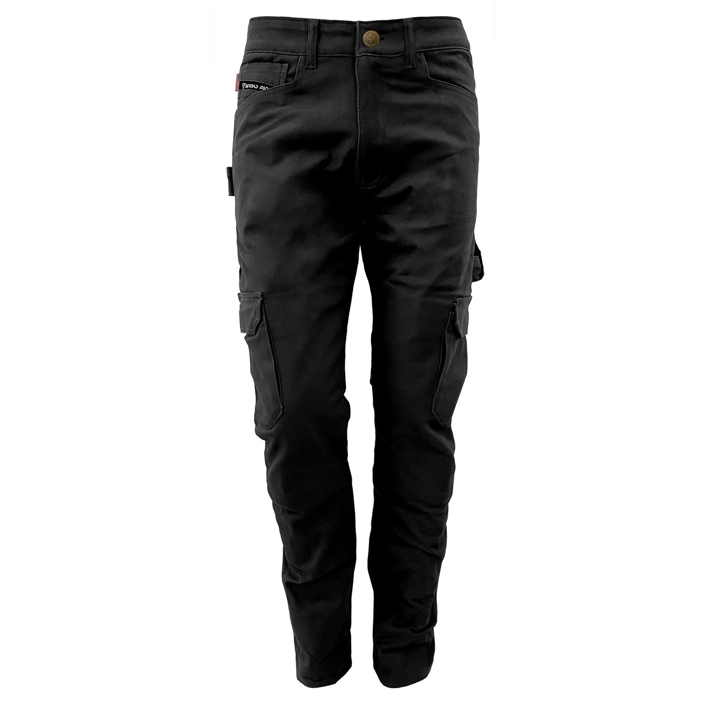 Straight Leg Cargo Pants - Black with Pads - REVRides