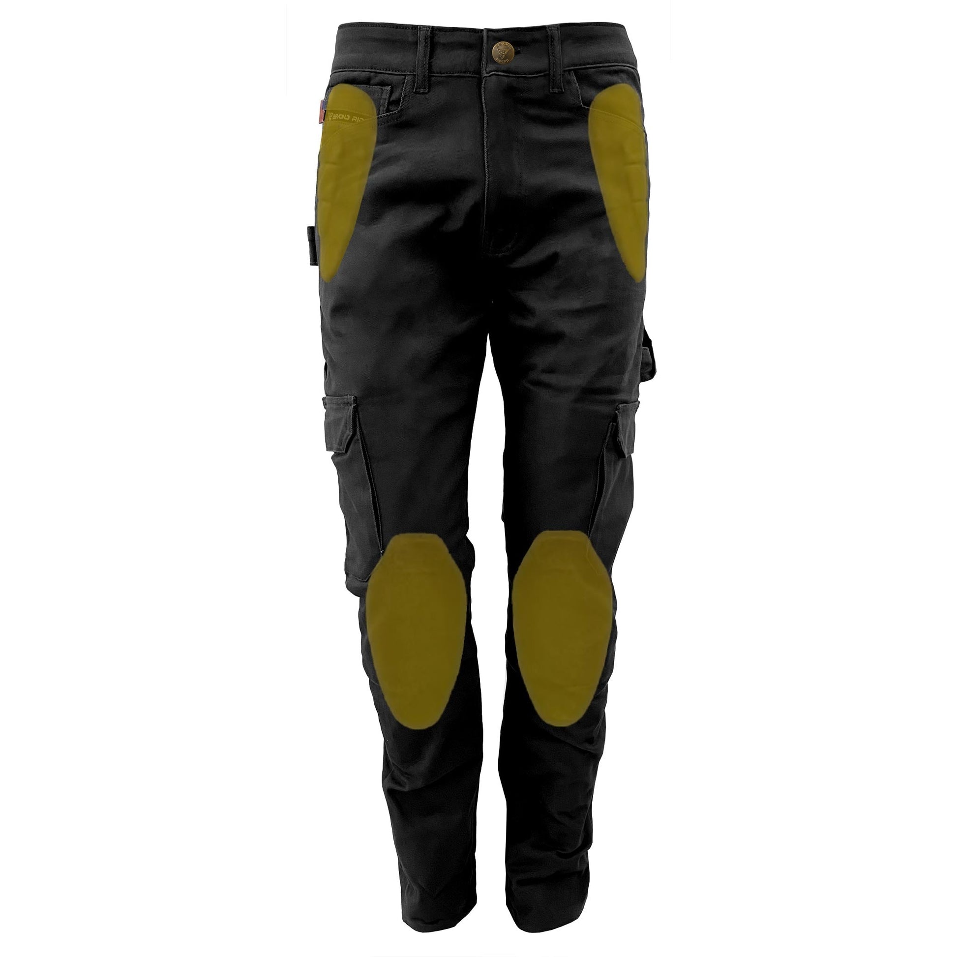 Straight Leg Cargo Pants - Black with Pads - REVRides