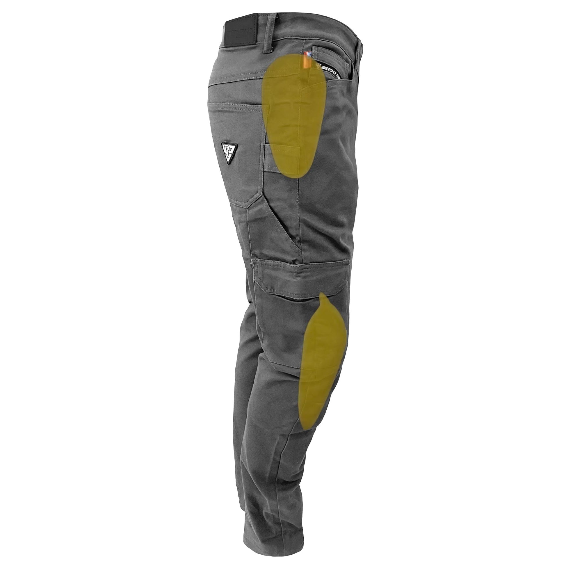 Straight Leg Cargo Pants - Gray with Pads - REVRides