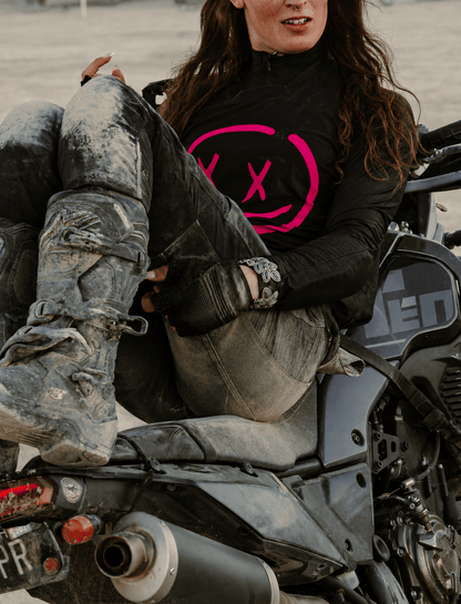 Numbskull Menace Moto/MTB Jersey 2.0: Black/Pink | Technical Riding Jersey