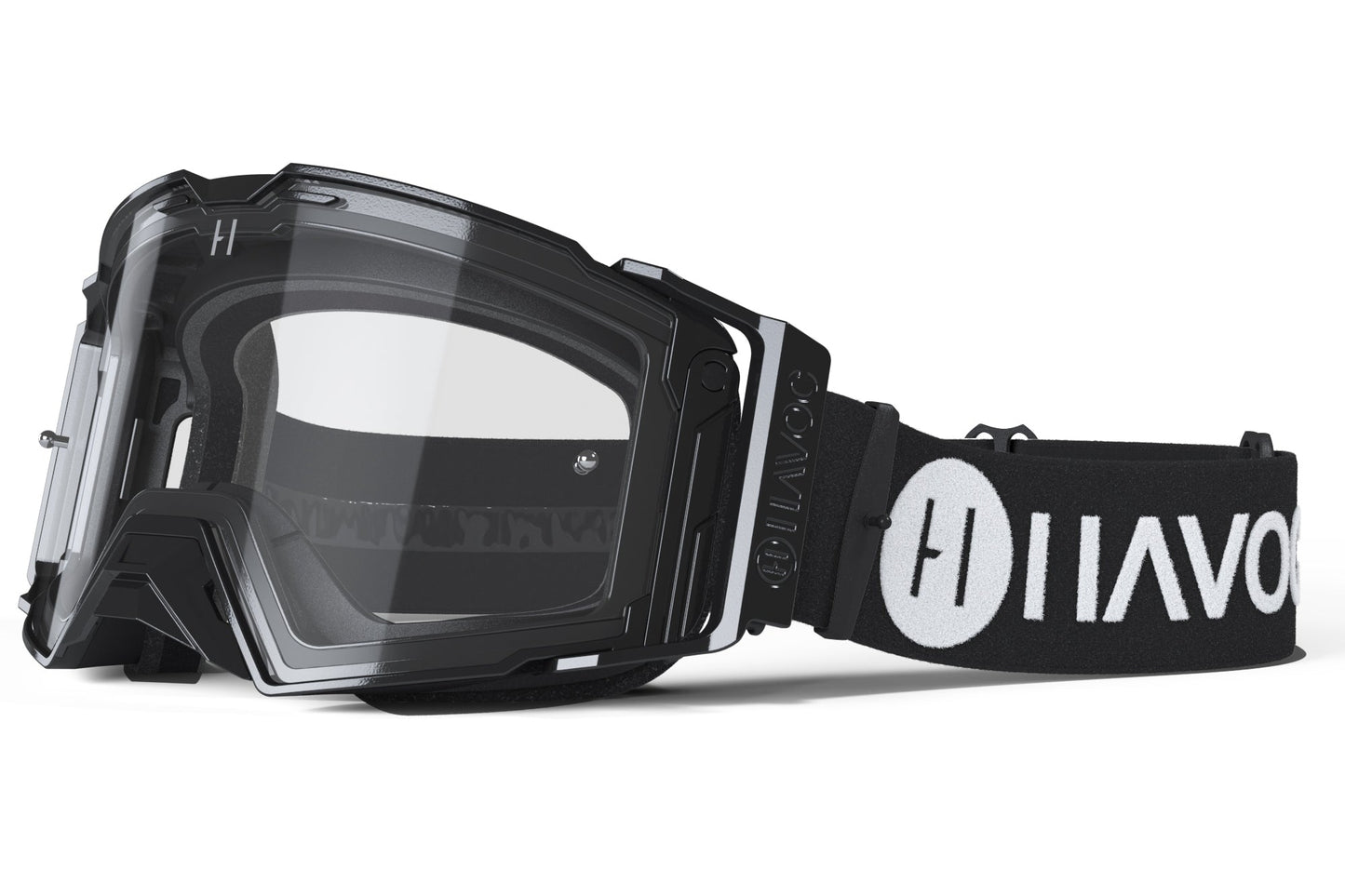 OTG (Over the Glasses) Helios Goggles | Havoc Inverse Black and Clear | Off-Road and Motocross Riders