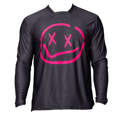 Numbskull Menace Moto/MTB Jersey 2.0: Black/Pink | Technical Riding Jersey