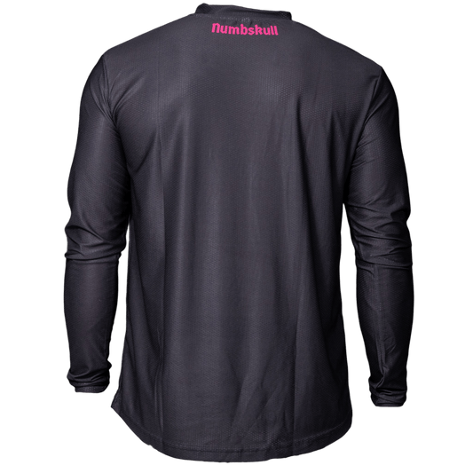 Numbskull Menace Moto/MTB Jersey 2.0: Black/Pink | Technical Riding Jersey