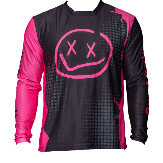 Numbskull Menace Moto/MTB Jersey 2.0: Neon Pink | Technical Riding Jersey