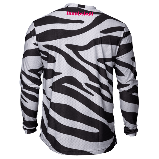 Numbskull Menace Moto/MTB Jersey 2.0: Zebra | Technical Riding Jersey