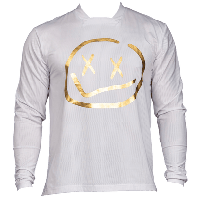 Numbskull Menace Moto/MTB Jersey 2.0: White/Gold | Technical Riding Jersey