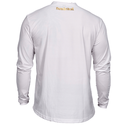 Numbskull Menace Moto/MTB Jersey 2.0: White/Gold | Technical Riding Jersey