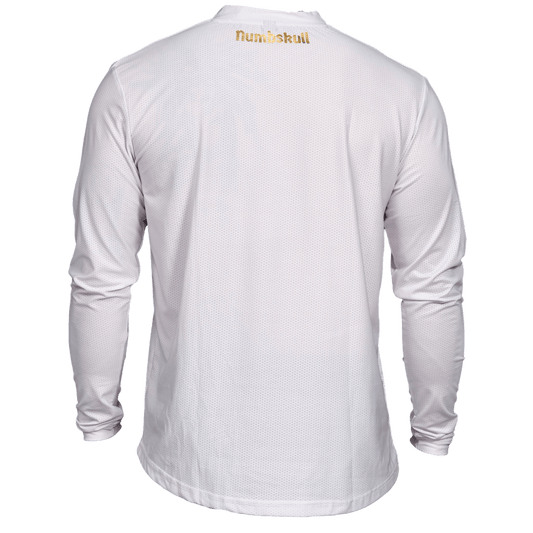Numbskull Menace Moto/MTB Jersey 2.0: White/Gold | Technical Riding Jersey