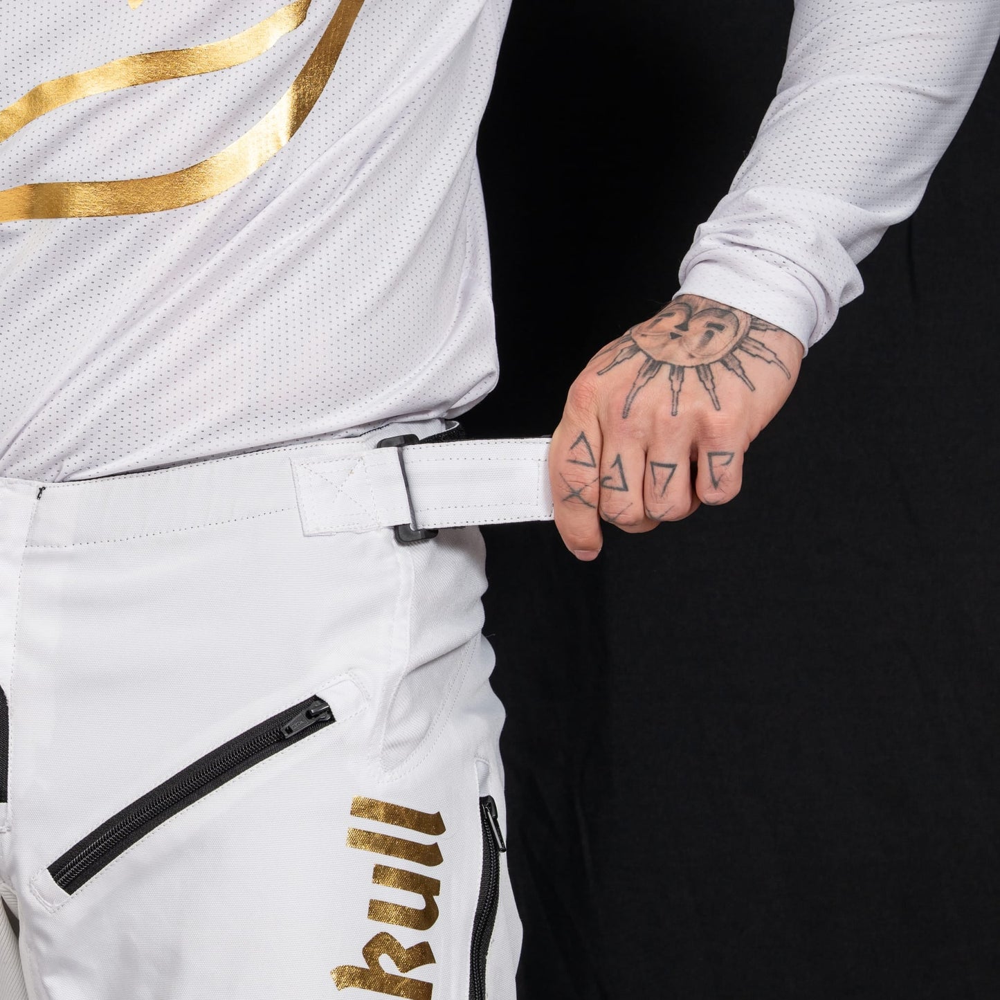 Numbskull Menace Moto Pant 2.0: White/Gold | Technical Riding Pants