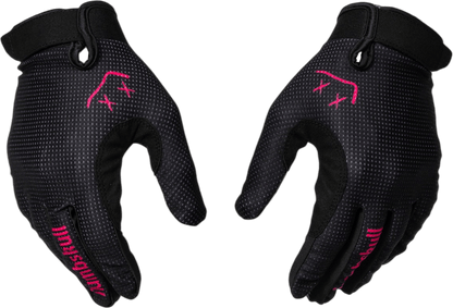 Numbskull Menace Moto/MTB Gloves 2.0: Black/Pink | Technical Riding Gloves