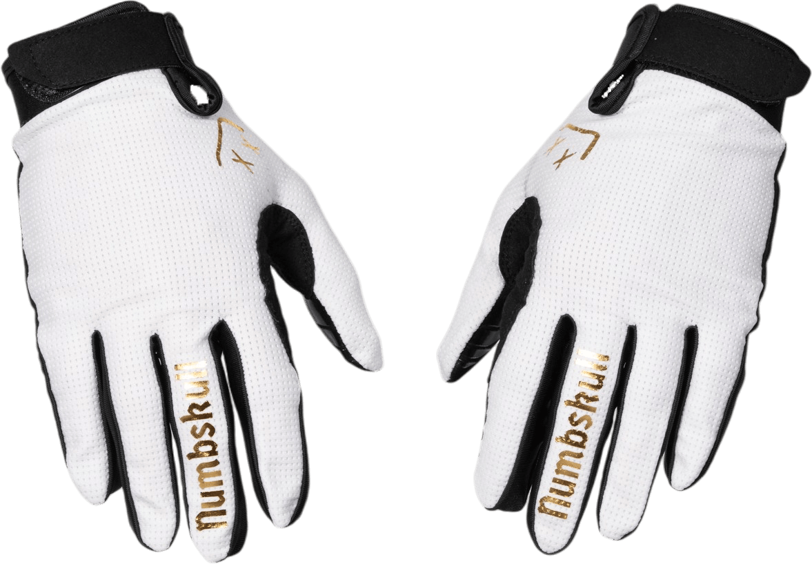 Menace Moto/MTB Gloves 2.0: White/Gold