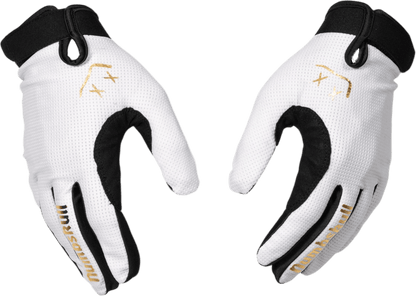 Menace Moto/MTB Gloves 2.0: White/Gold