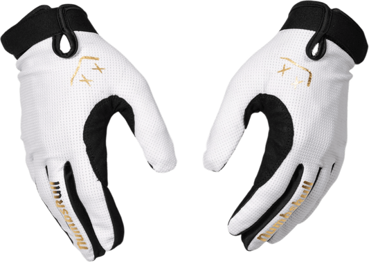 Menace Moto/MTB Gloves 2.0: White/Gold