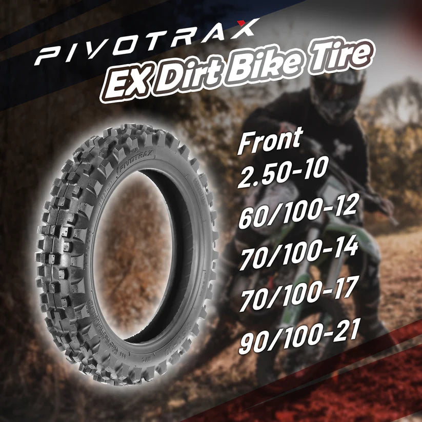 Pivotrax EX Front Dirt Bike Tire | Off-Road, Pit Bike and E-Moto Front Tire