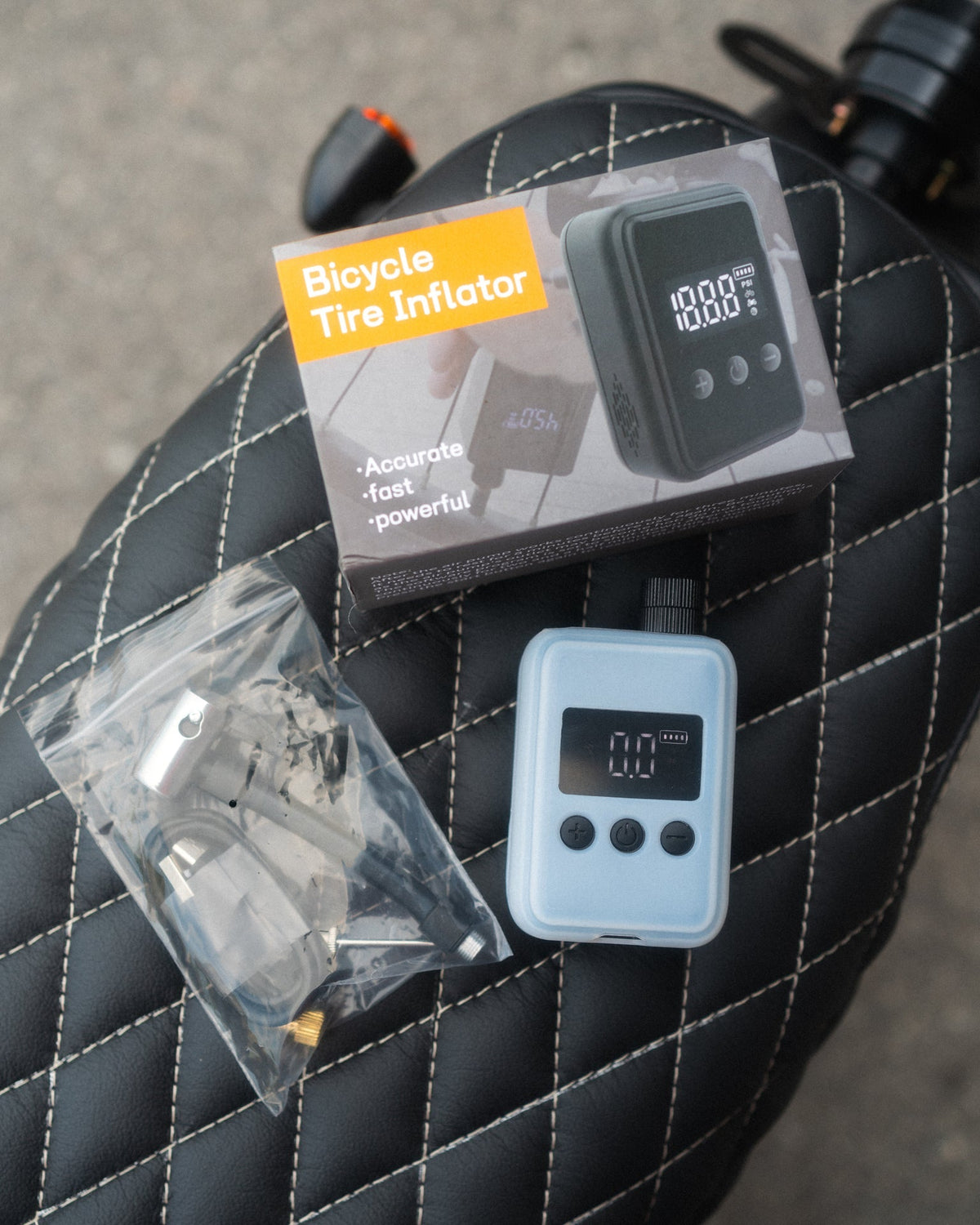 Portable Battery Air Pump | E-Motos, E-Bikes & E-Scooters | By Beachman