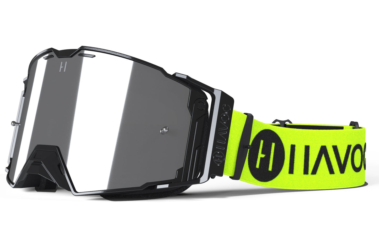 Elusive Helios Goggles | Havoc Hi-Viz, Black and Silver Mirror | Off-Road and Motocross Riders