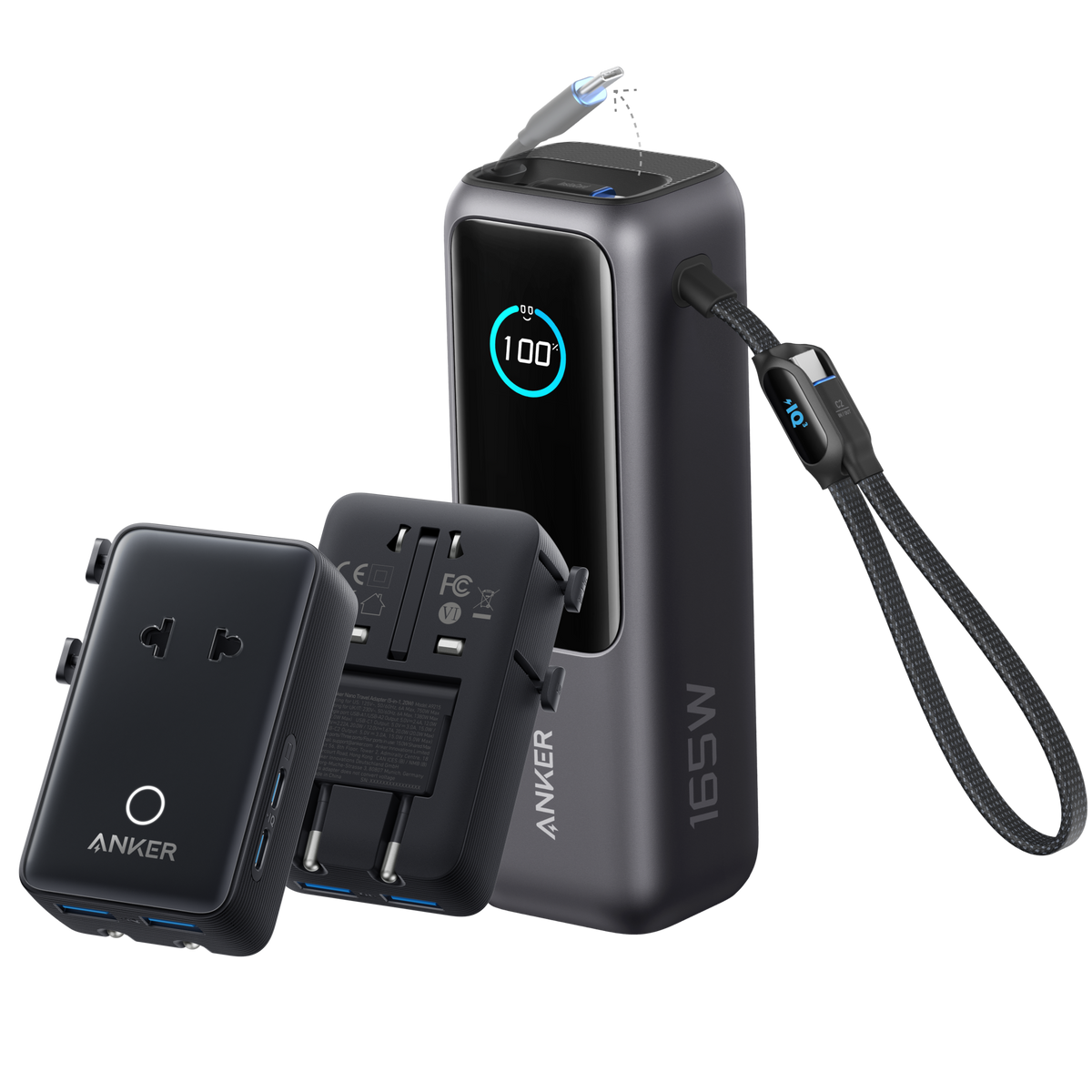 Anker Laptop Power Bank 25K, 165W with Built-In Cables | Laptops & Ride-Day Electronics