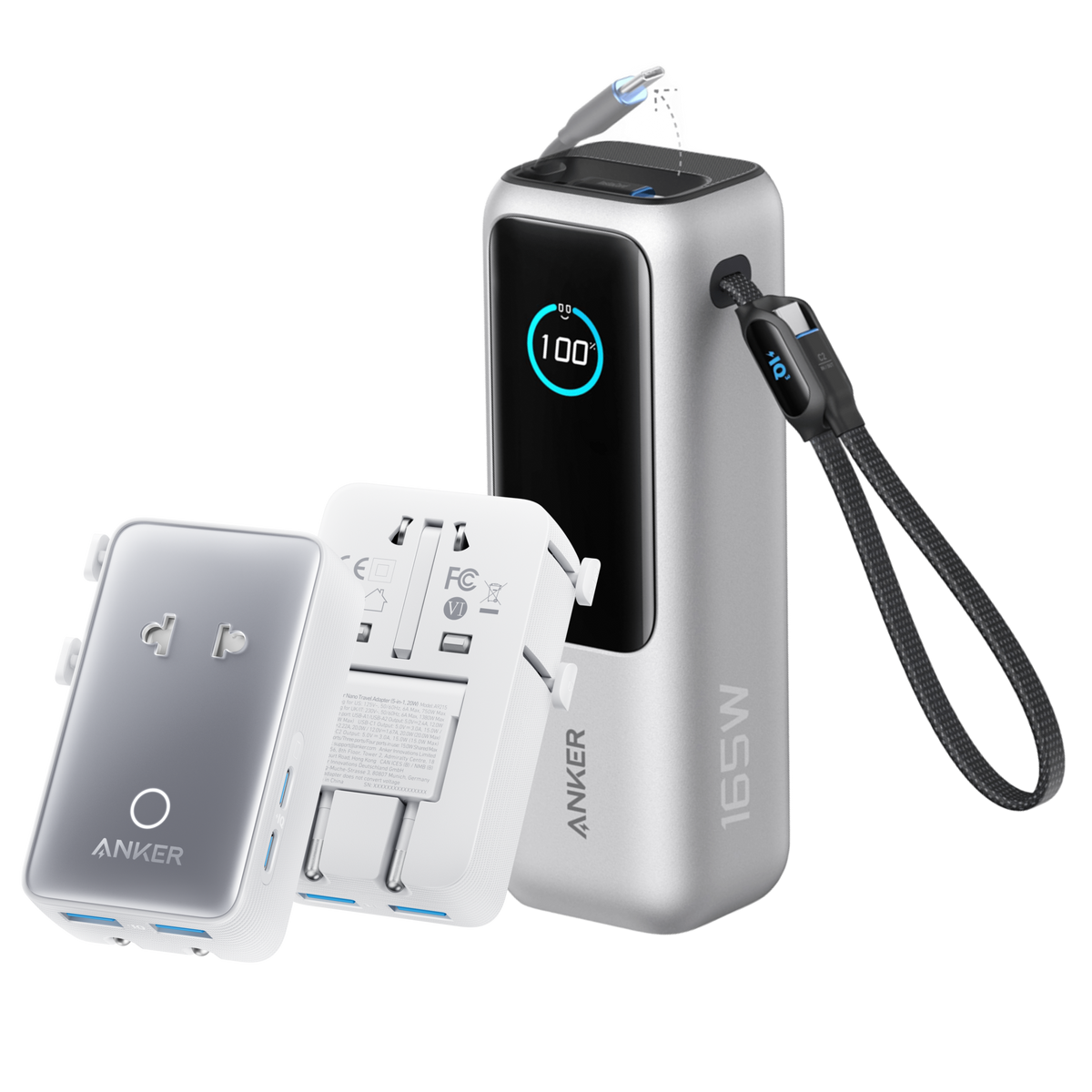 Anker Laptop Power Bank 25K, 165W with Built-In Cables | Laptops & Ride-Day Electronics