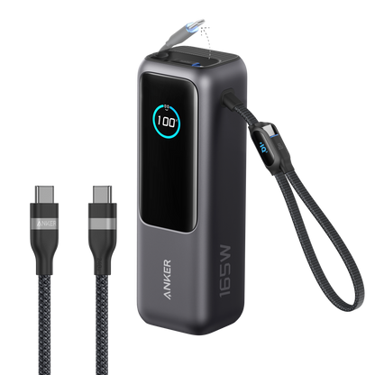 Anker Laptop Power Bank 25K, 165W with Built-In Cables | Laptops & Ride-Day Electronics