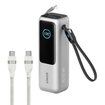 Anker Laptop Power Bank 25K, 165W with Built-In Cables | Laptops & Ride-Day Electronics