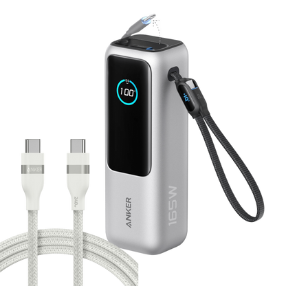 Anker Laptop Power Bank 25K, 165W with Built-In Cables | Laptops & Ride-Day Electronics