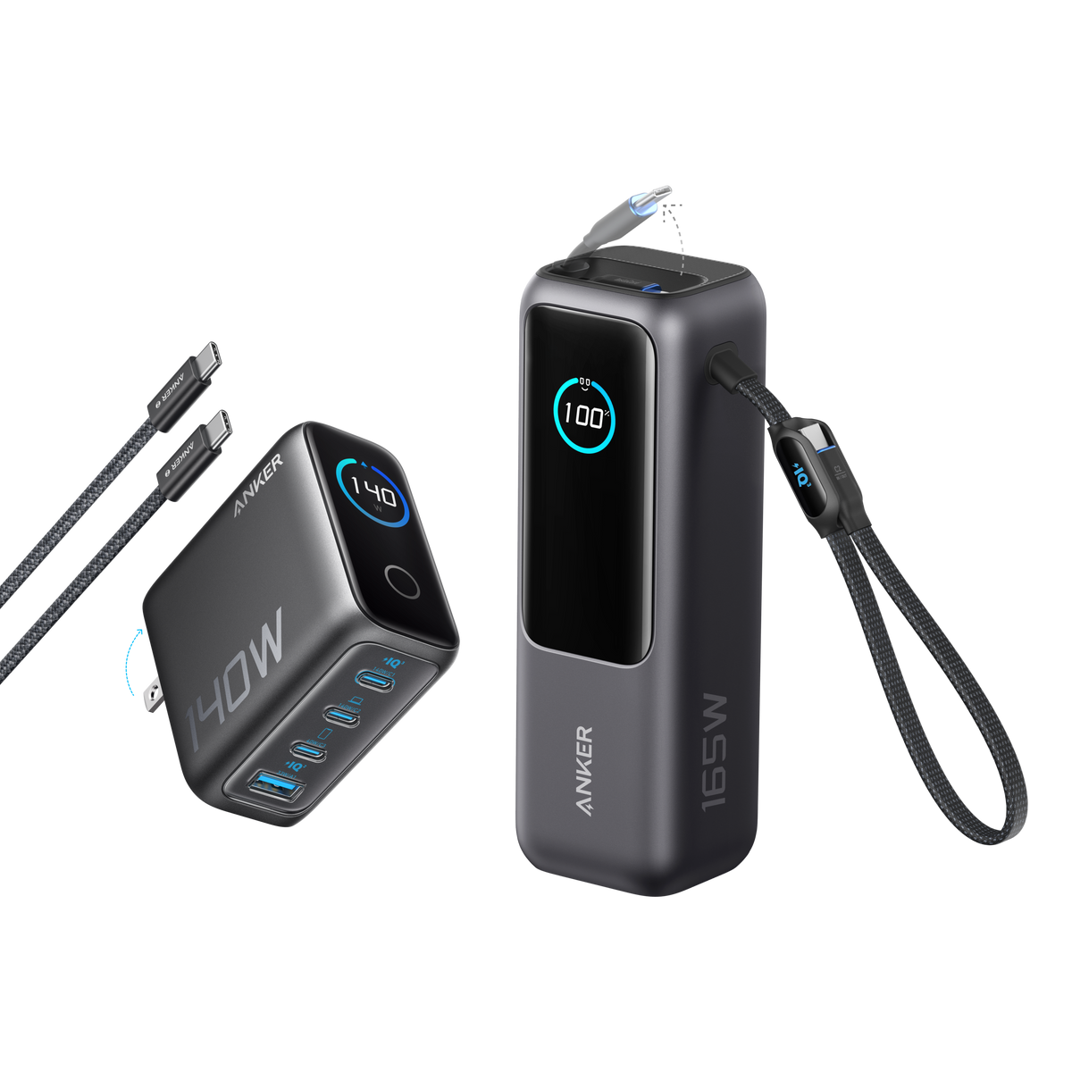Anker Laptop Power Bank 25K, 165W with Built-In Cables | Laptops & Ride-Day Electronics