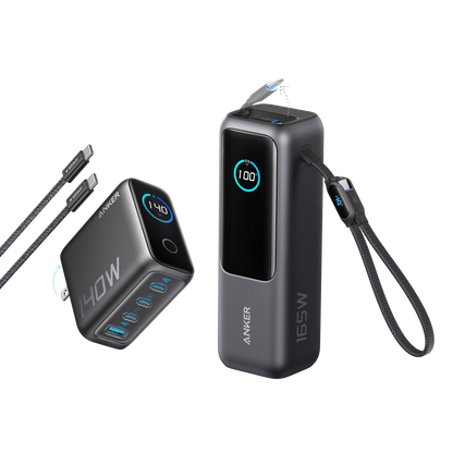 Anker Laptop Power Bank 25K, 165W with Built-In Cables | Laptops & Ride-Day Electronics