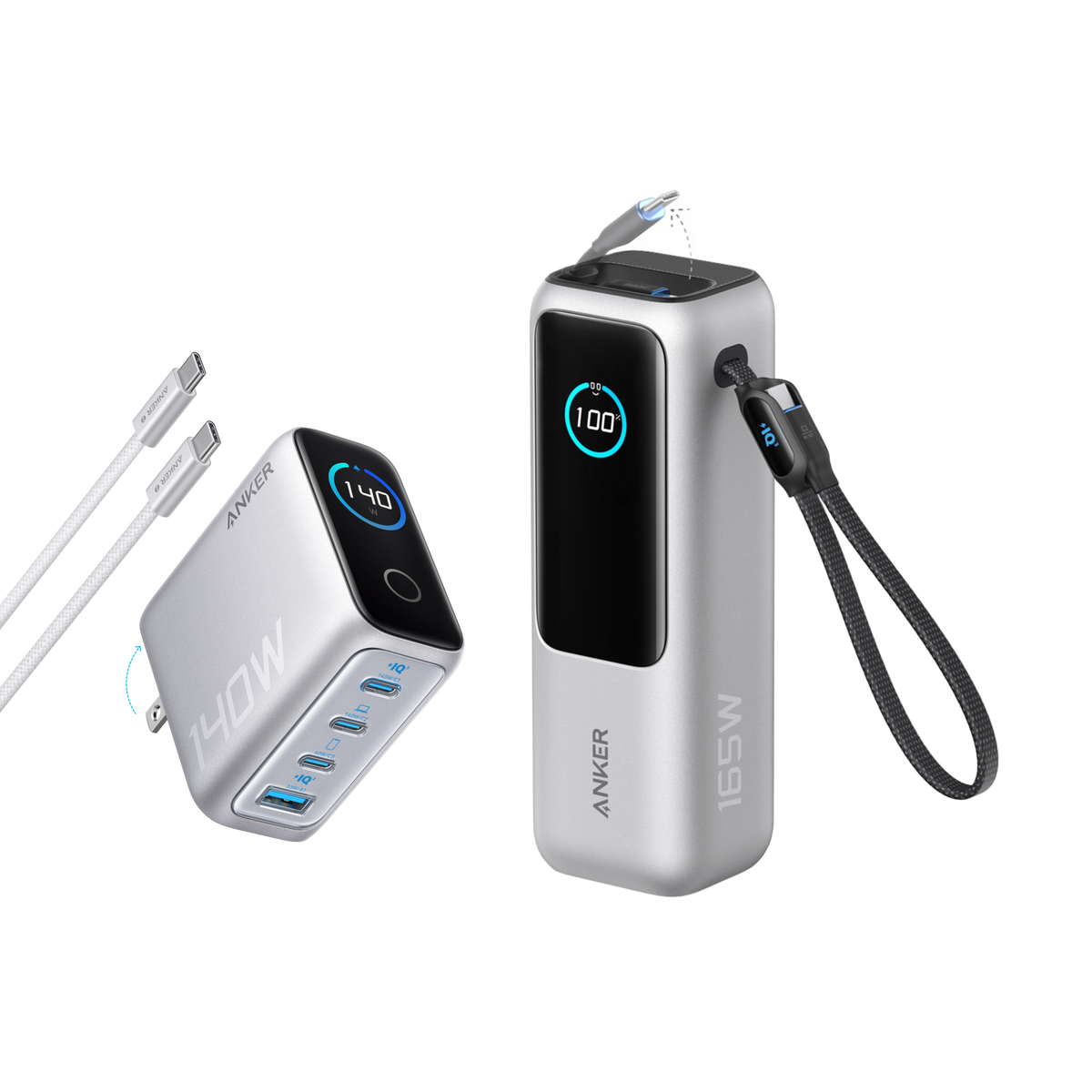 Anker Laptop Power Bank 25K, 165W with Built-In Cables | Laptops & Ride-Day Electronics