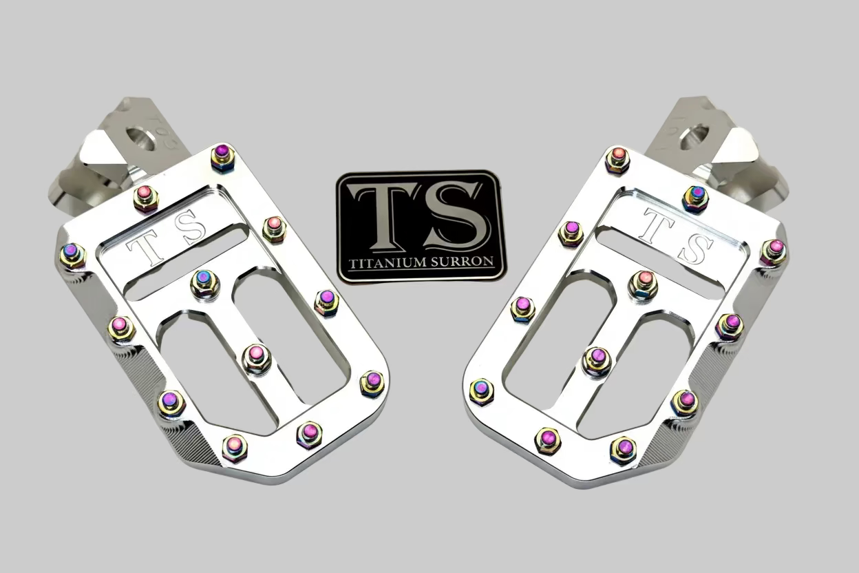 Titanium Surron Custom Foot Pegs | Surron-Style Light E-Moto