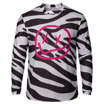 Numbskull Menace Moto/MTB Jersey 2.0: Zebra | Technical Riding Jersey