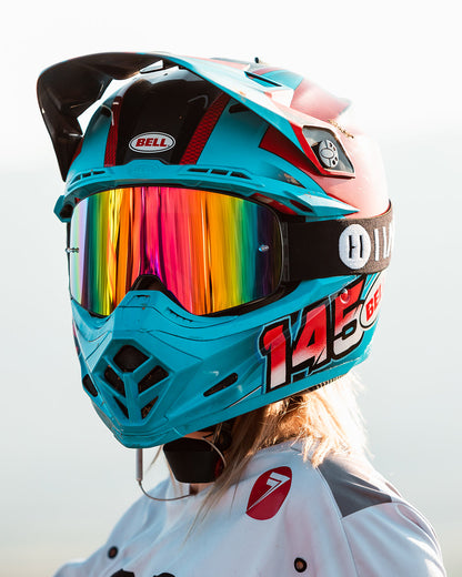 Inverse Infinity Goggles | Havoc Black, White and Rainbow | Off-Road and Motocross Riders