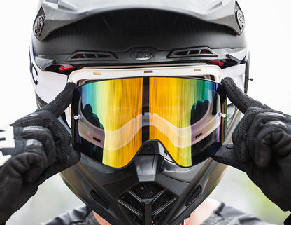 Tempest Infinity Goggles | Havoc White, Black and Rainbow | Off-Road and Motocross Riders