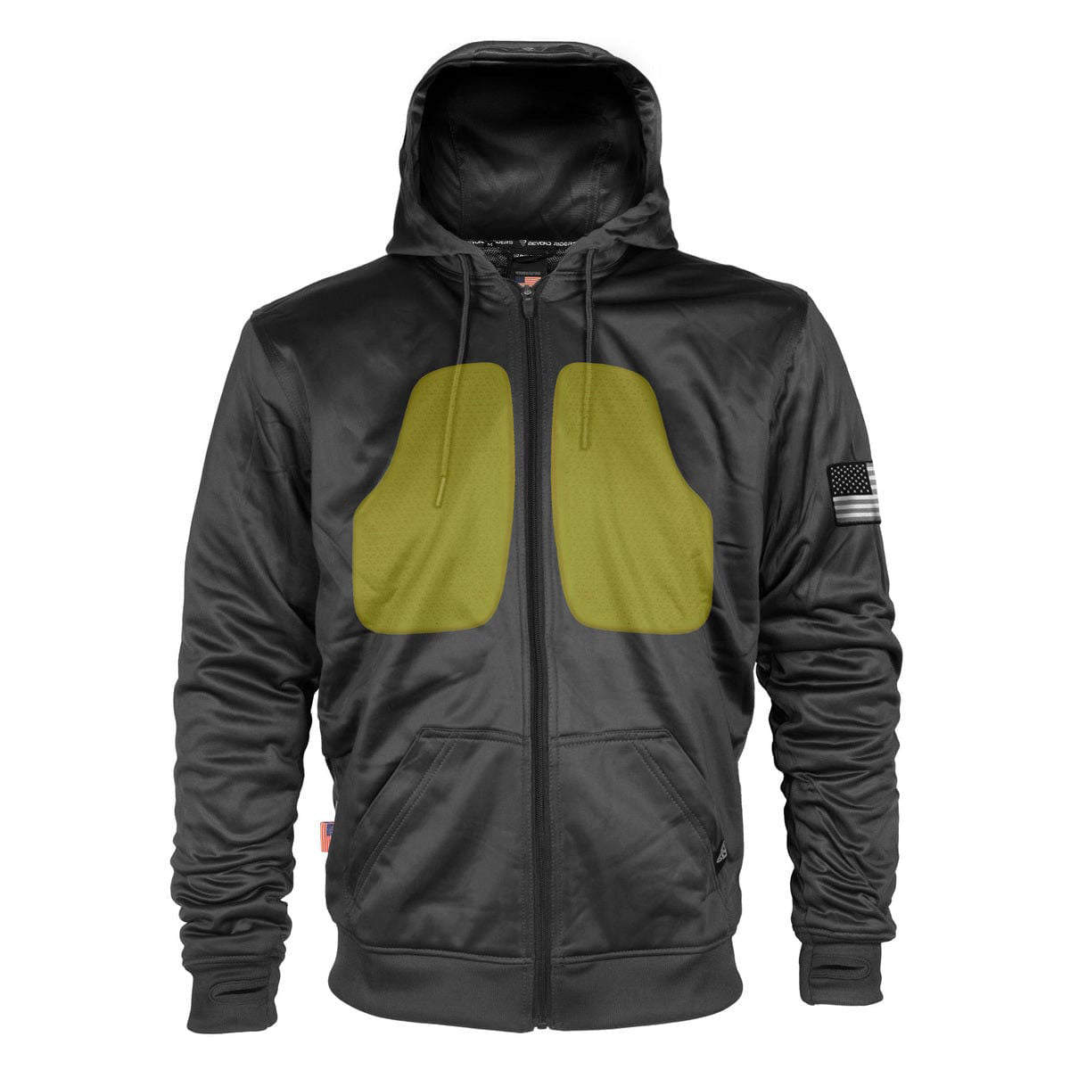 Black Solid Ultra Protective Hoodie with Pads Black Solid / S