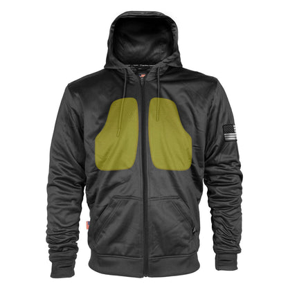 Black Solid Ultra Protective Hoodie with Pads