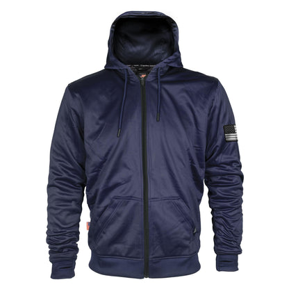 Navy Blue Solid Ultra Protective Hoodie with Pads