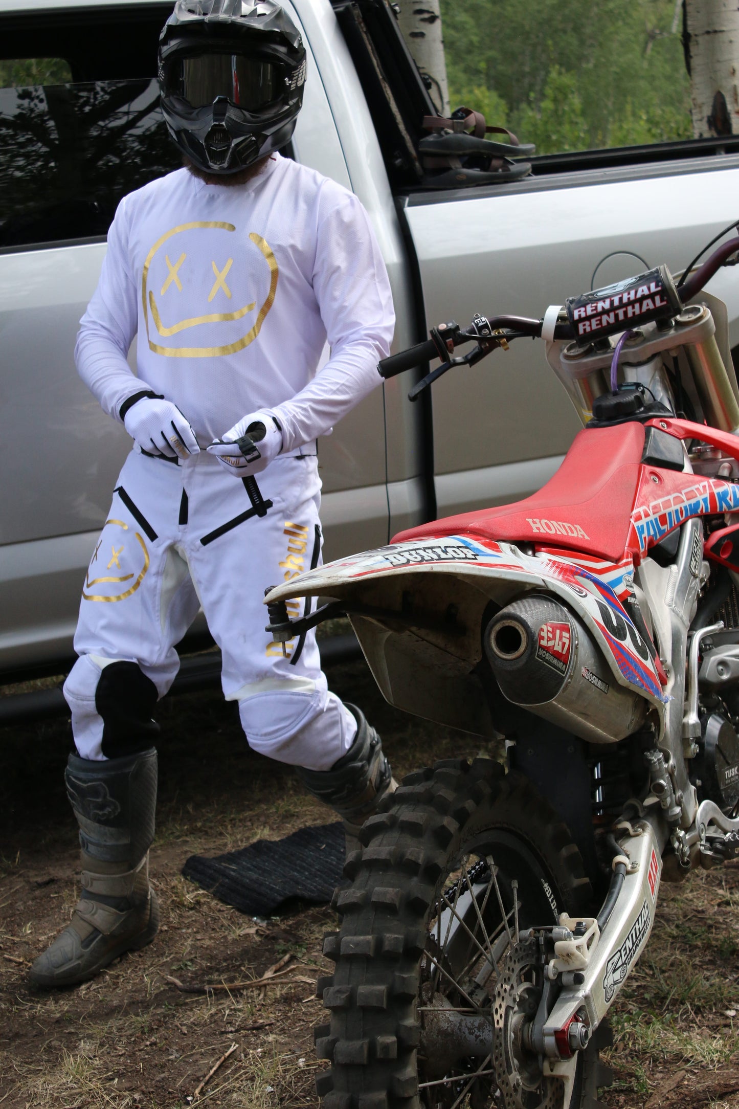 Numbskull Menace Moto Pant 2.0: White/Gold | Technical Riding Pants