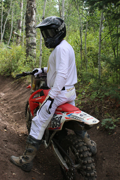 Numbskull Menace Moto Pant 2.0: White/Gold | Technical Riding Pants