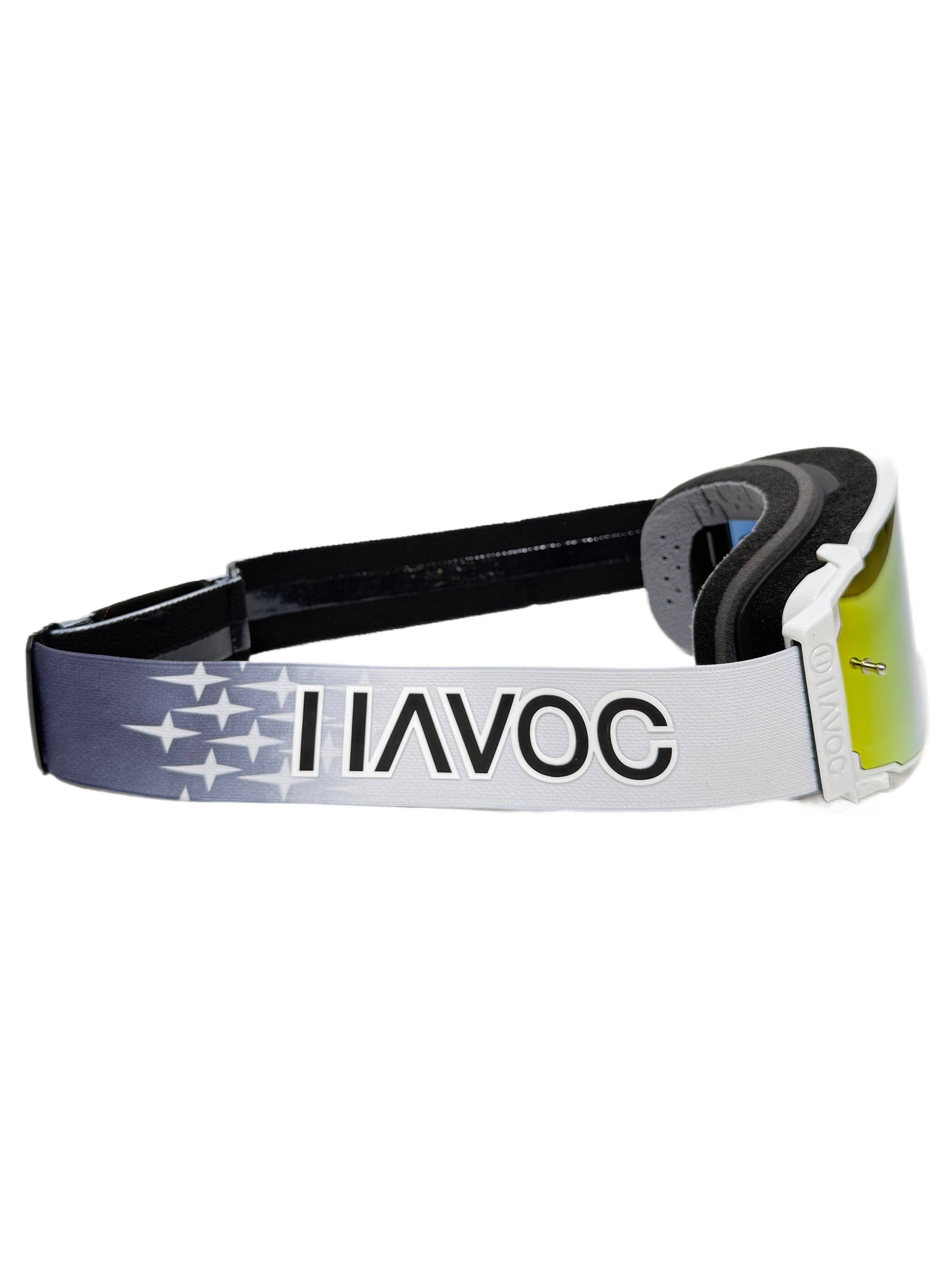Helios Goggles | Havoc x Buttery Films White and Gold Crystal | Off-Road and Motocross Riders