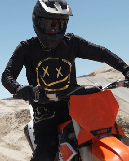 Numbskull Menace Moto/MTB Jersey 2.0: Black/Gold | Technical Riding Jersey