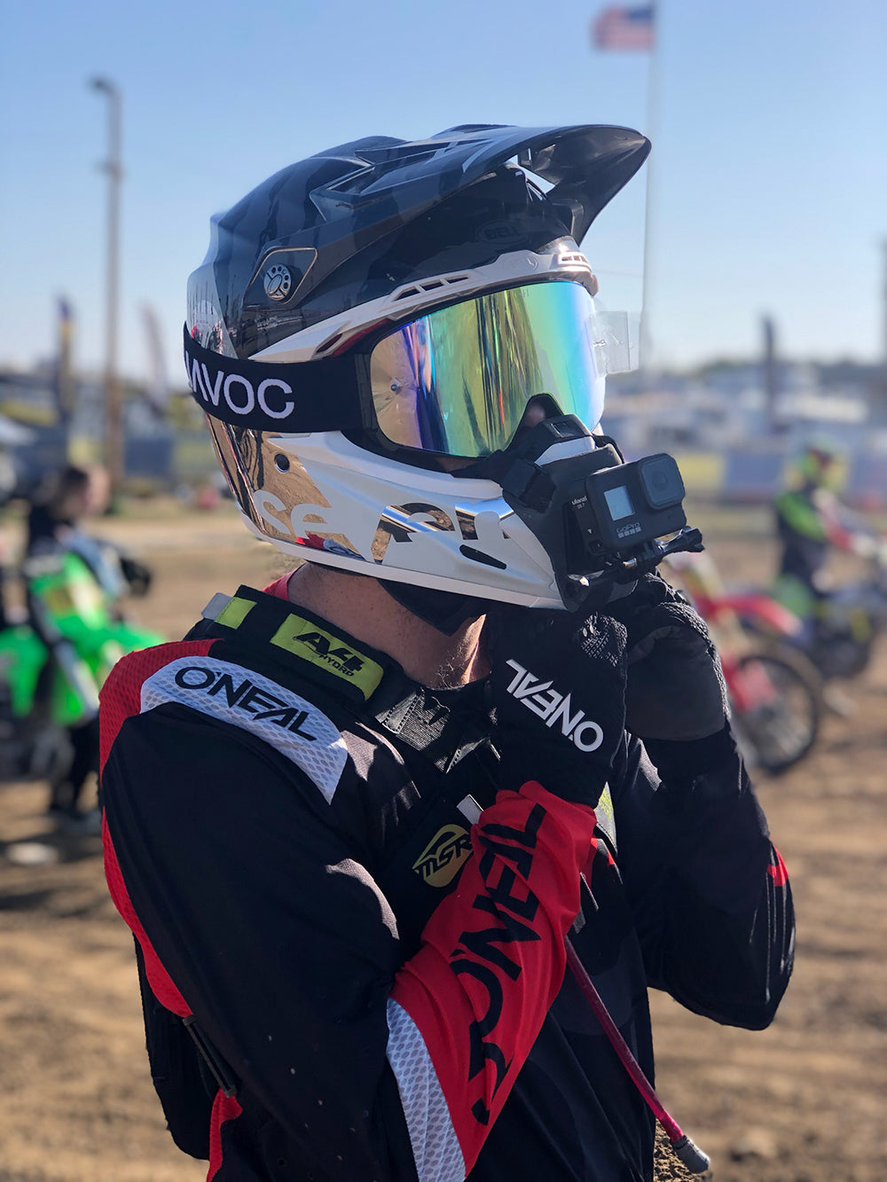 Inverse Infinity Goggles | Havoc Black, White and Rainbow | Off-Road and Motocross Riders