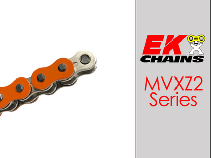 EK 520 MVXZ Quadra-X Ring Chain (Colors)  120 Link | For Electric and Street Motorcycles Colored Chain Built for Strength, Style