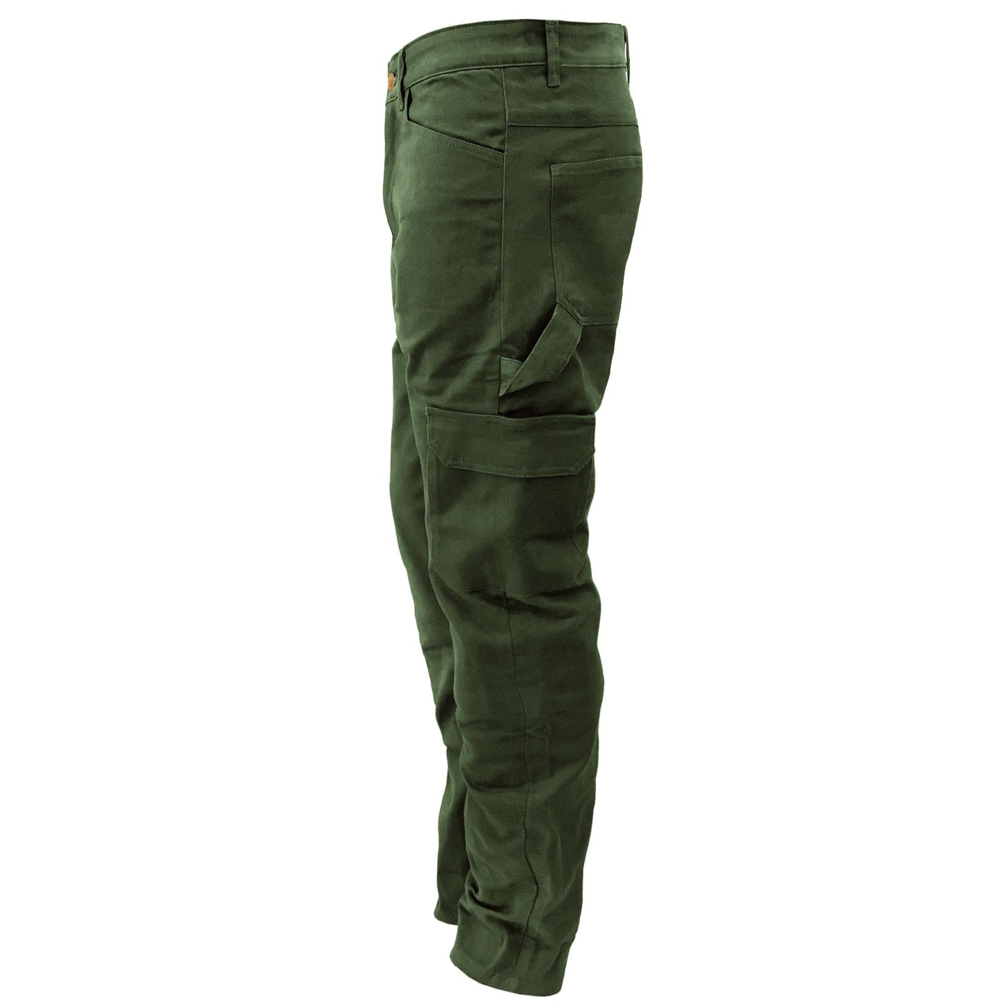 Relaxed Fit Cargo Pants - Army Green with Pads - REVRides