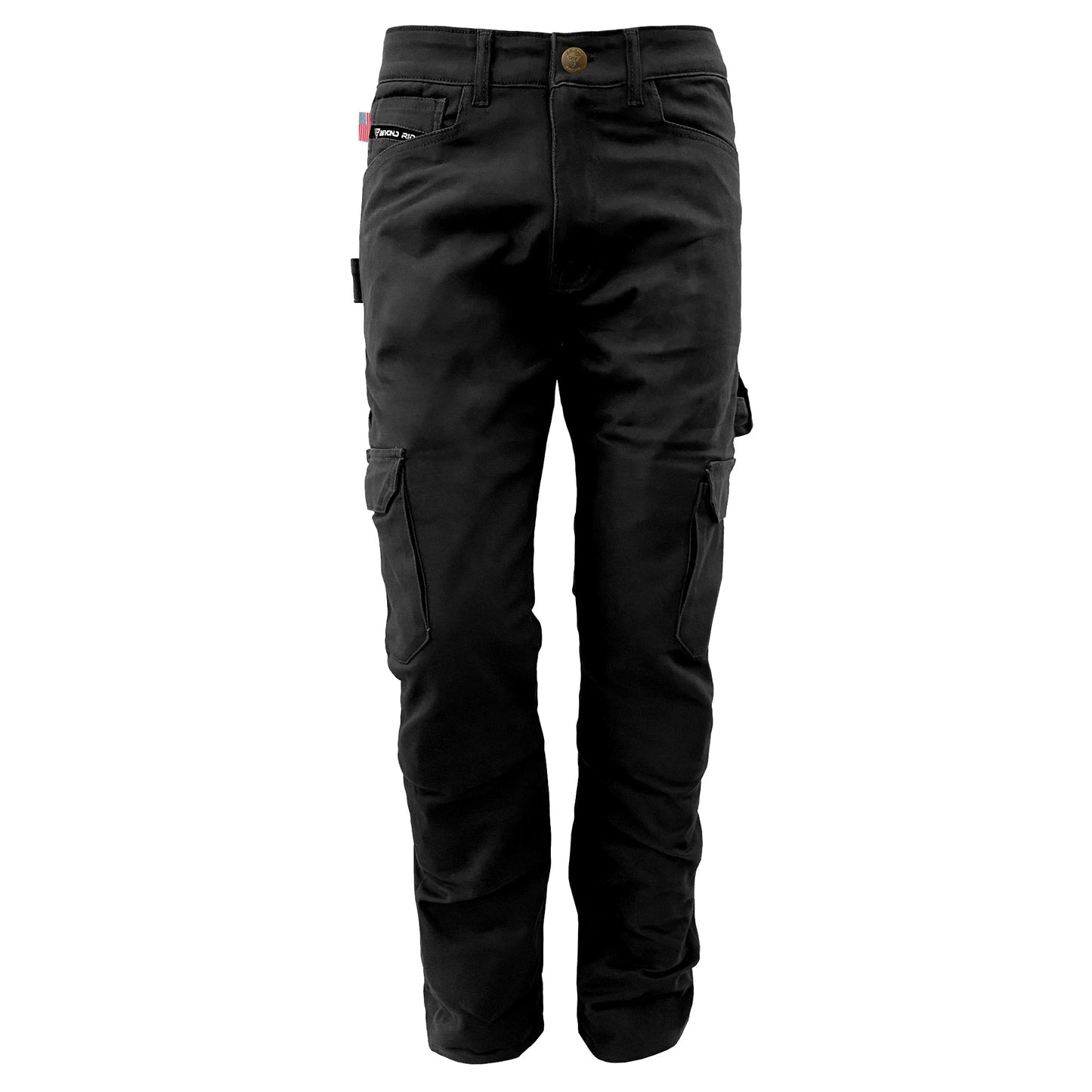 Relaxed Fit Cargo Pants - Black with Pads - REVRides
