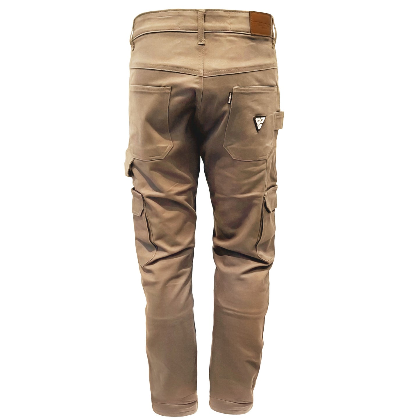 Relaxed Fit Cargo Pants - Khaki Solid with Pads - REVRides