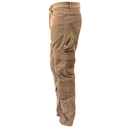 Relaxed Fit Cargo Pants - Khaki Solid with Pads - REVRides