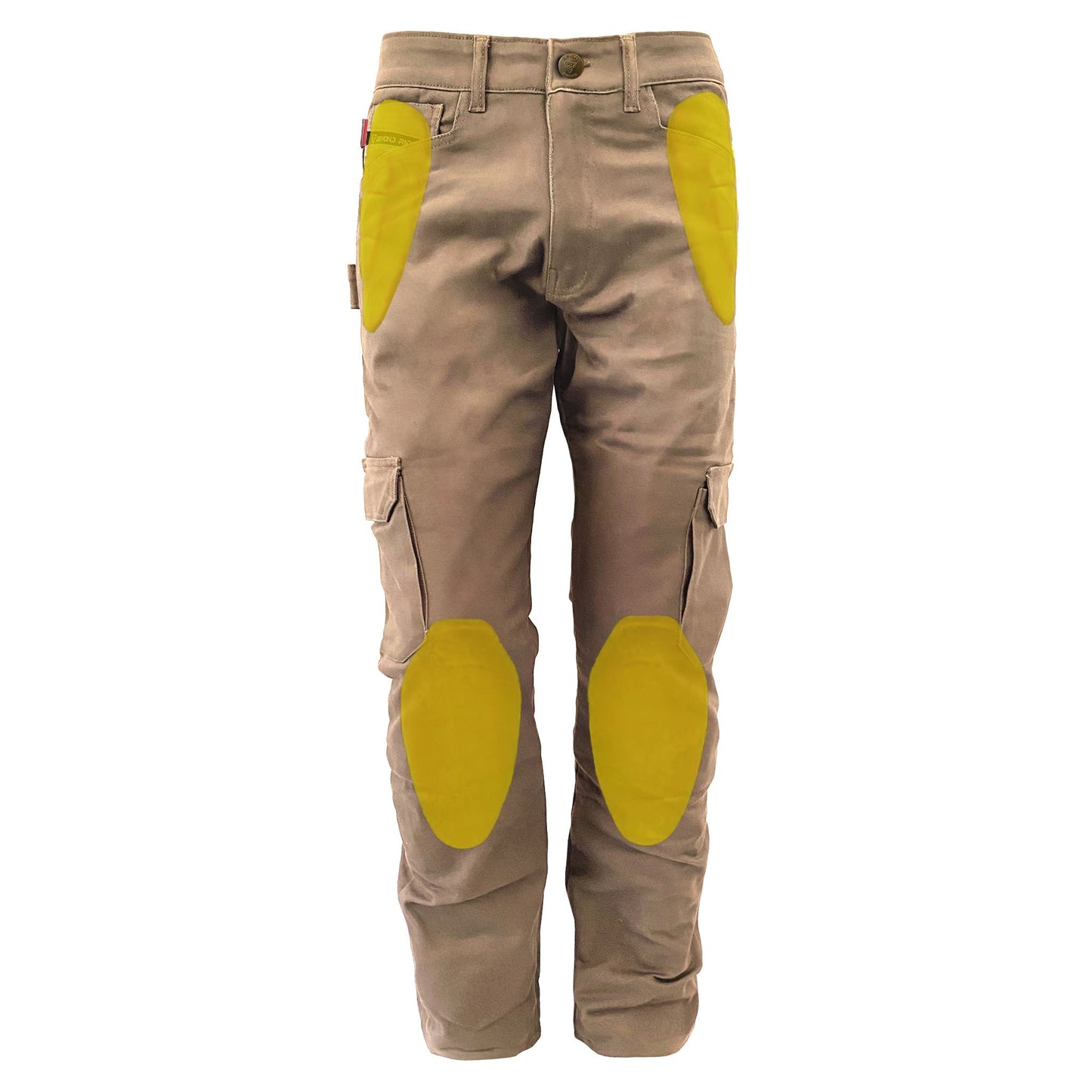 Loose Fit Cargo Pants - Khaki Solid with Pads - REVRides