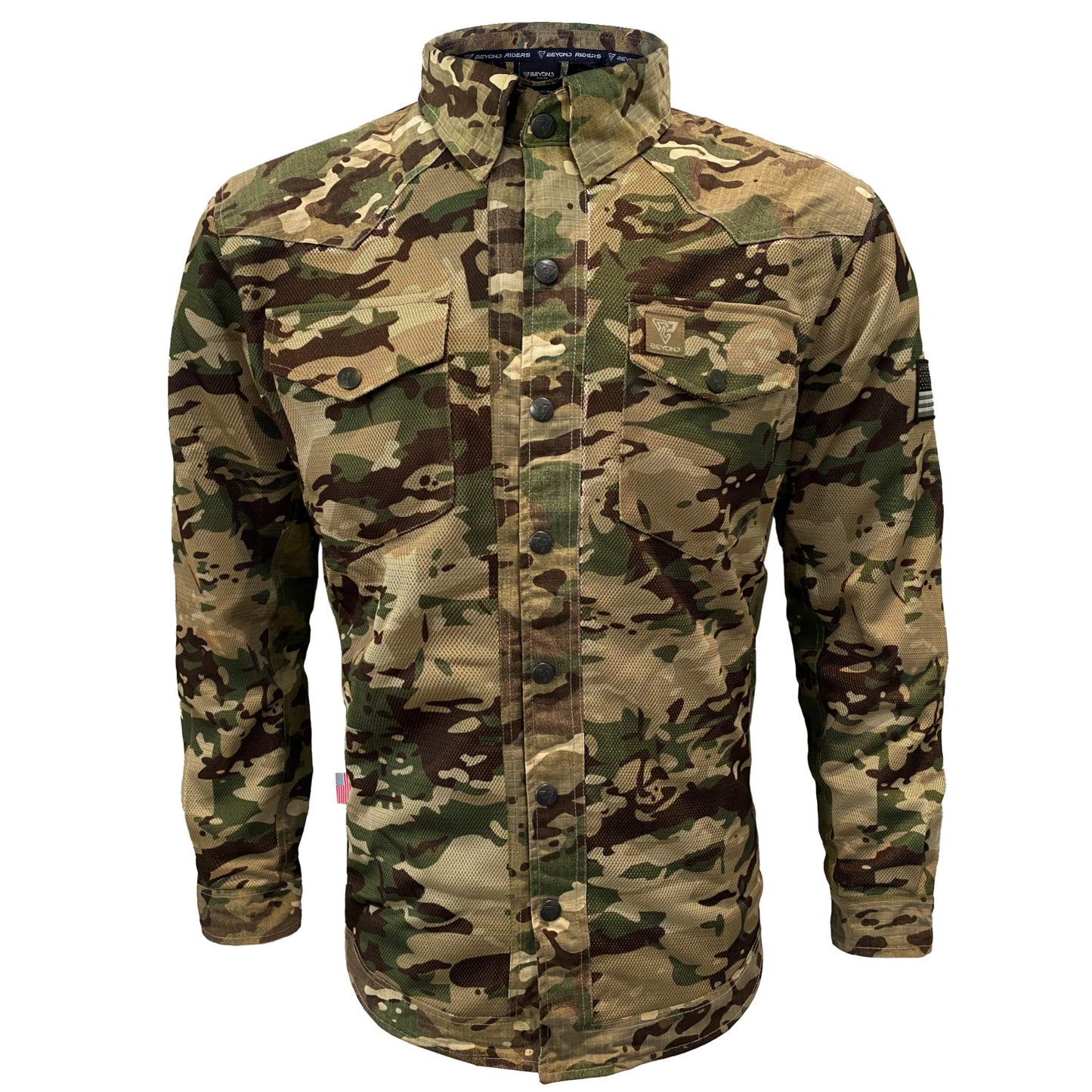 Summer Mesh Protective Camouflage Shirt "Delta Four" - Light Camouflage with Pads - REVRides