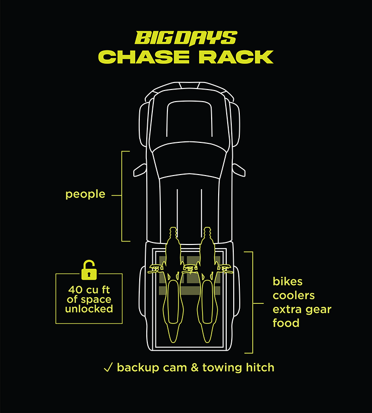 Chase Rack System - Base Rack  | Modular Truck Bed Rack for E-Motos | by Big Days